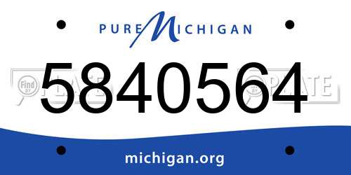 5840564 Michigan License Plate