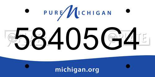 58405G4 Michigan License Plate