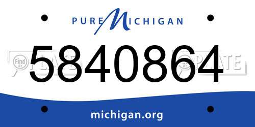 5840864 Michigan License Plate