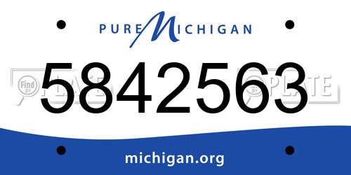 5842563 Michigan License Plate