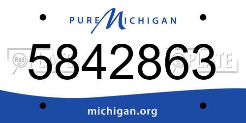 5842863 Michigan License Plate