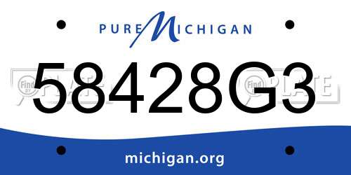 58428G3 Michigan License Plate