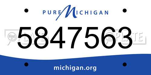 5847563 Michigan License Plate