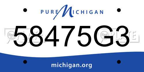 58475G3 Michigan License Plate
