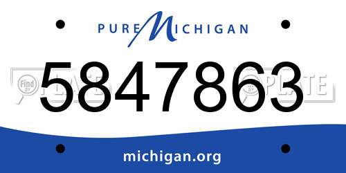 5847863 Michigan License Plate