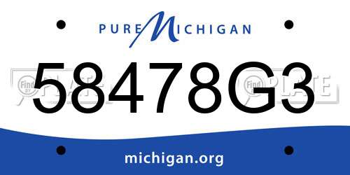 58478G3 Michigan License Plate