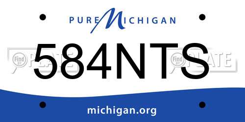 584NTS Michigan License Plate
