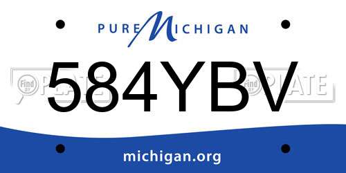 584YBV Michigan License Plate