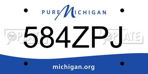584ZPJ Michigan License Plate
