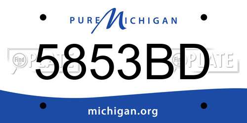 5853BD Michigan License Plate