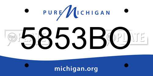 5853BO Michigan License Plate