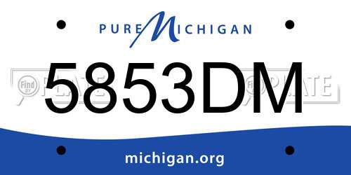 5853DM Michigan License Plate