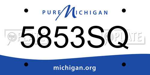 5853SQ Michigan License Plate