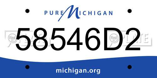 58546D2 Michigan License Plate