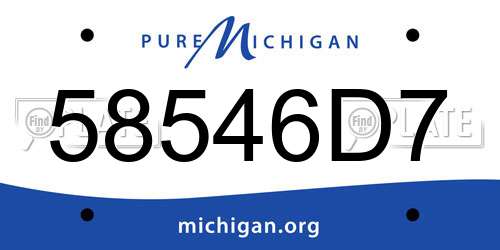 58546D7 Michigan License Plate