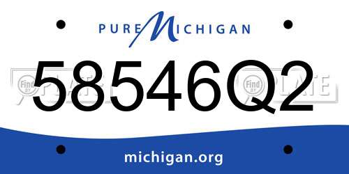 58546Q2 Michigan License Plate