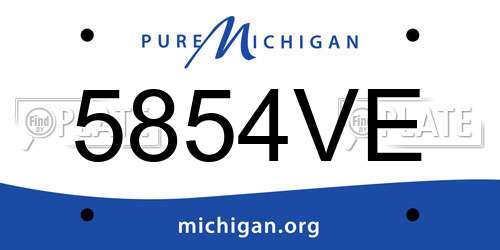 5854VE Michigan License Plate