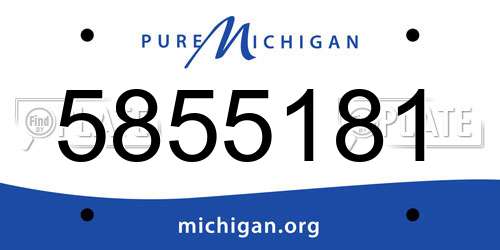 5855181 Michigan License Plate