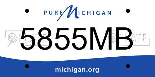 5855MB Michigan License Plate