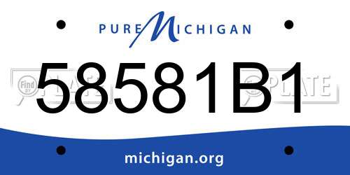 58581B1 Michigan License Plate