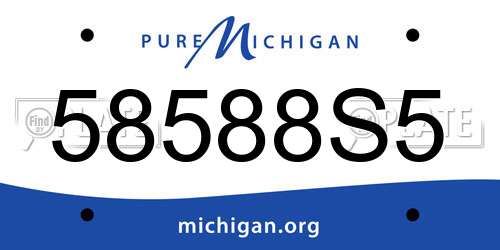 58588S5 Michigan License Plate