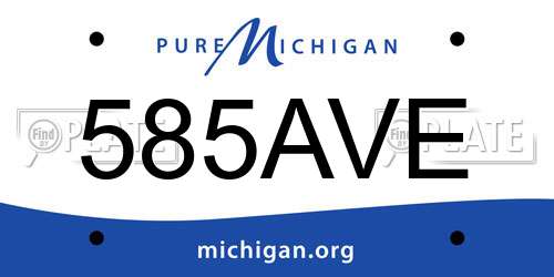 585AVE Michigan License Plate
