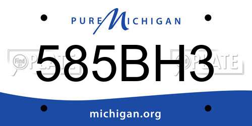 585BH3 Michigan License Plate