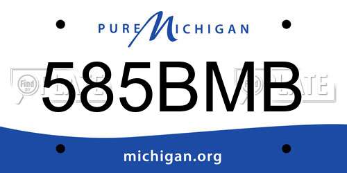585BMB Michigan License Plate