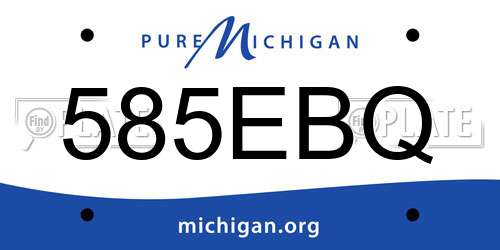 585EBQ Michigan License Plate