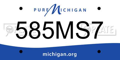 585MS7 Michigan License Plate