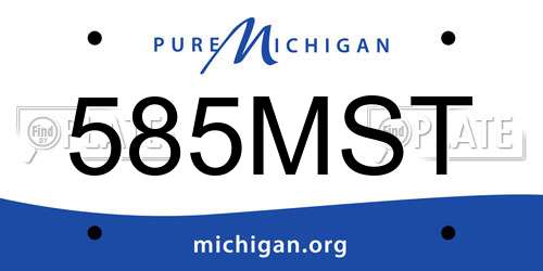 585MST Michigan License Plate