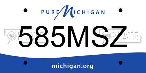 585MSZ Michigan License Plate