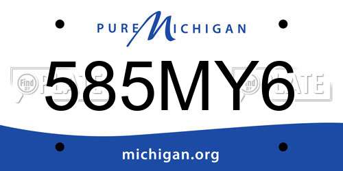 585MY6 Michigan License Plate