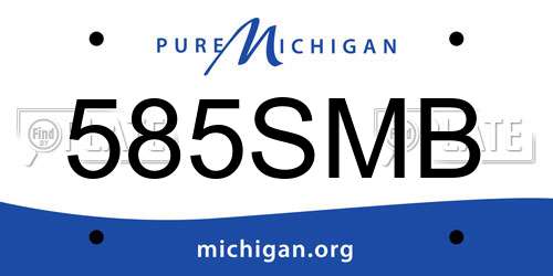 585SMB Michigan License Plate