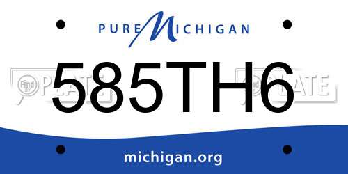 585TH6 Michigan License Plate