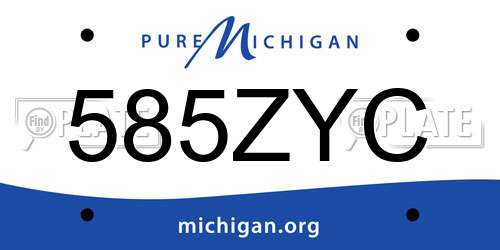 585ZYC Michigan License Plate
