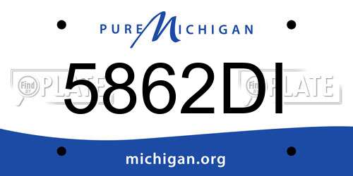 5862DI Michigan License Plate