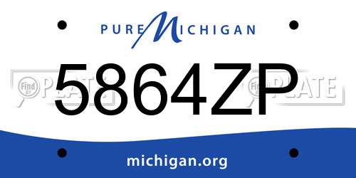 5864ZP Michigan License Plate