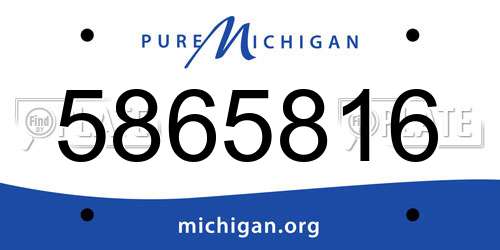 5865816 Michigan License Plate