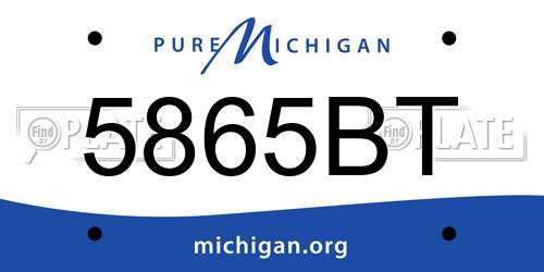 5865BT Michigan License Plate