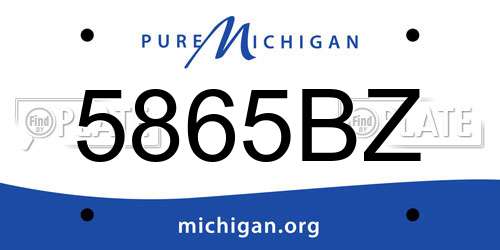 5865BZ Michigan License Plate