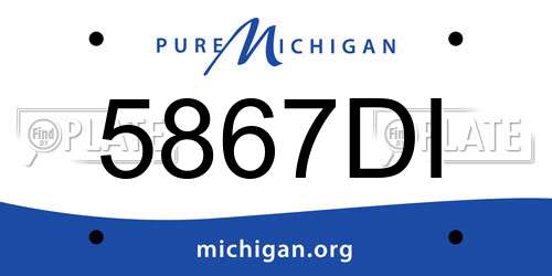 5867DI Michigan License Plate