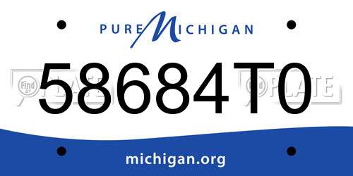 58684T0 Michigan License Plate