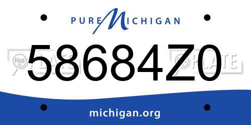 58684Z0 Michigan License Plate