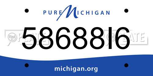 58688I6 Michigan License Plate