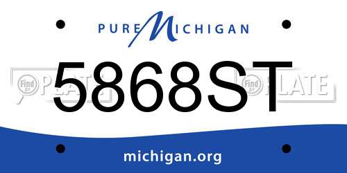 5868ST Michigan License Plate