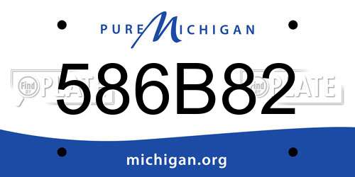 586B82 Michigan License Plate