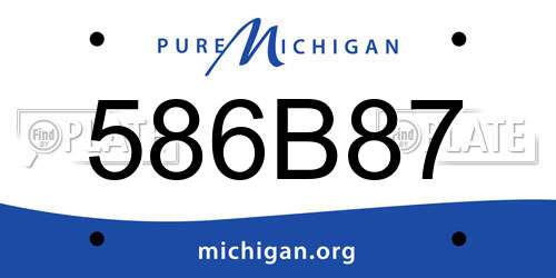 586B87 Michigan License Plate
