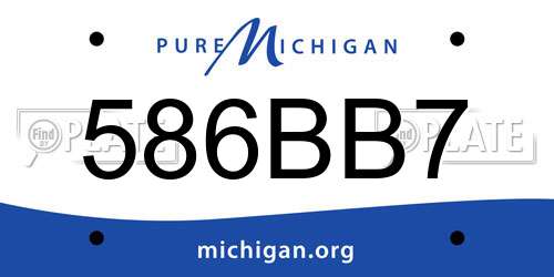 586BB7 Michigan License Plate