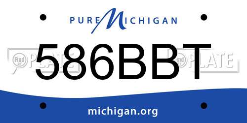 586BBT Michigan License Plate